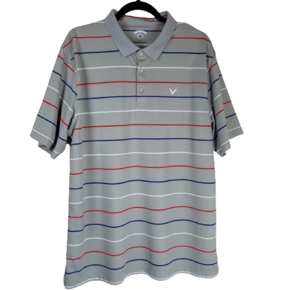 Callaway Other - Callaway Gray Striped Golf Polo Shirt Men's